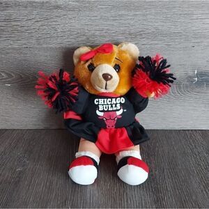 Vintage Chicago Bulls Cheerleader Bear Plush Official NBA Play-By-Play 10"